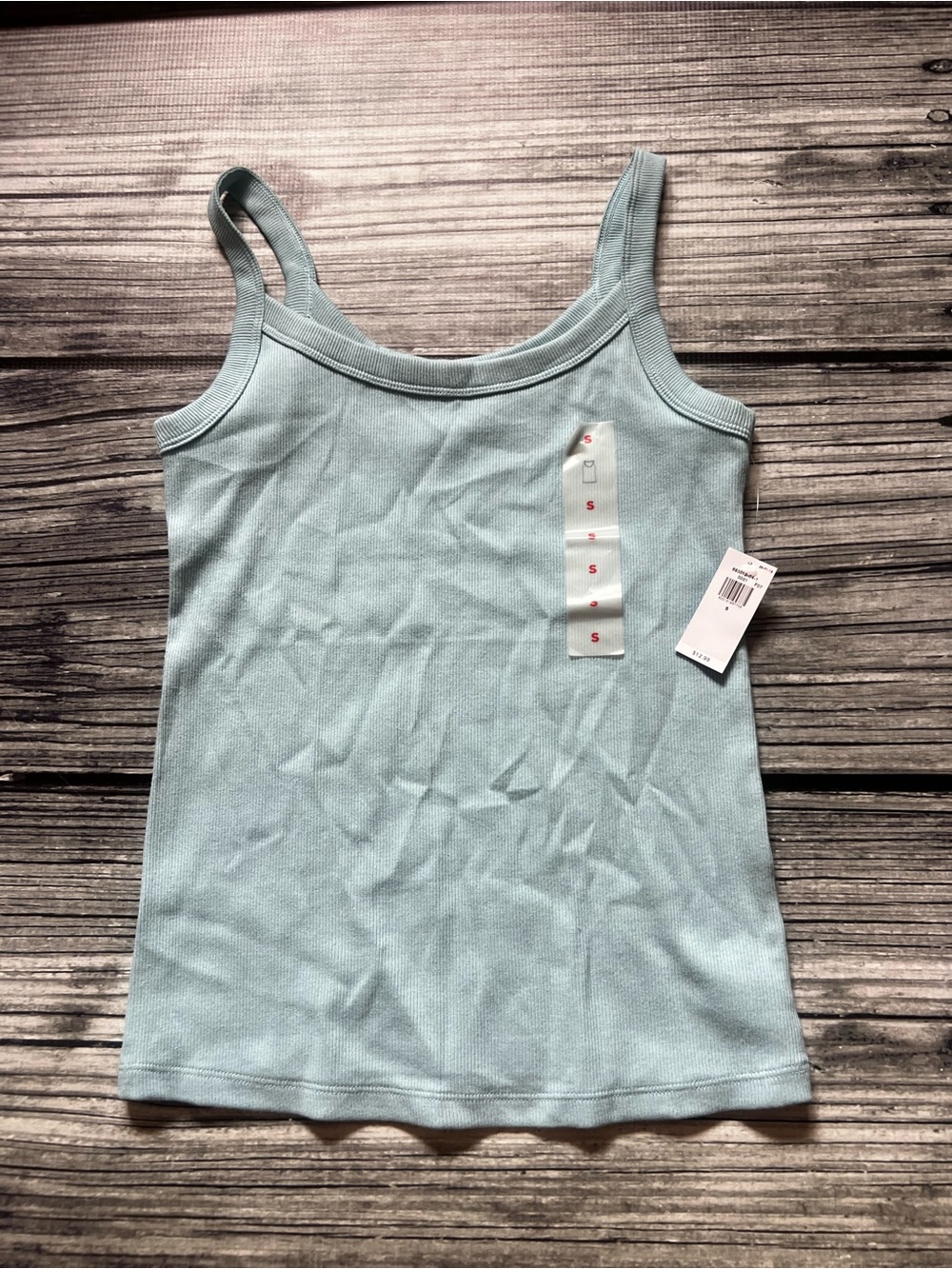 Old Navy Women’s Light Blue Ribbed Tank Top - Small